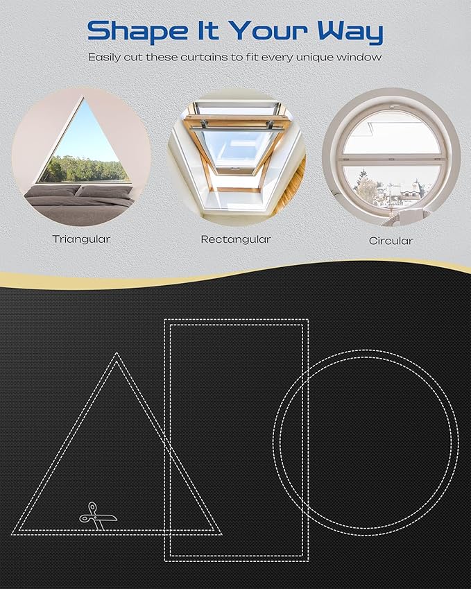 61" W x 84" L 100% Blackout Curtains, Total Darkness No-Drill Black Out Window - Image 3