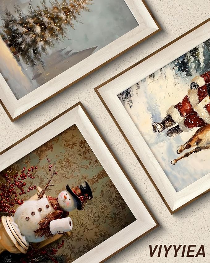 VIYYIEA Winter Framed Wall Art for Living Room, Snowman in Bathroom Canvas - Image 5