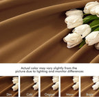 MIULEE Golden Brown Back Tab Blackout Curtain 96 Inch Long 2 Panels Set - Image 8