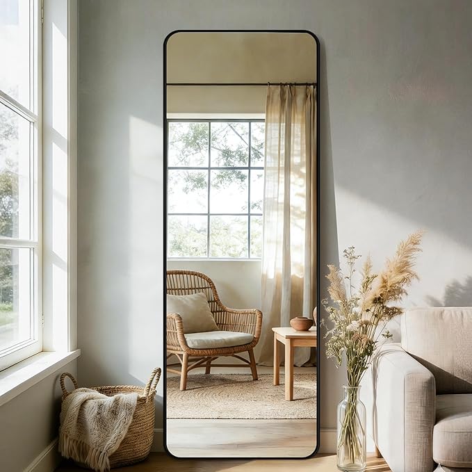 Delma Full Length Mirror, Wall Mounted, Freestanding or Leaning, Rounded - Image 9