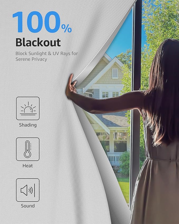 Sumobaby Blackout Curtains for Bedroom 36"x60" Portable No Drill Black Out - Image 2