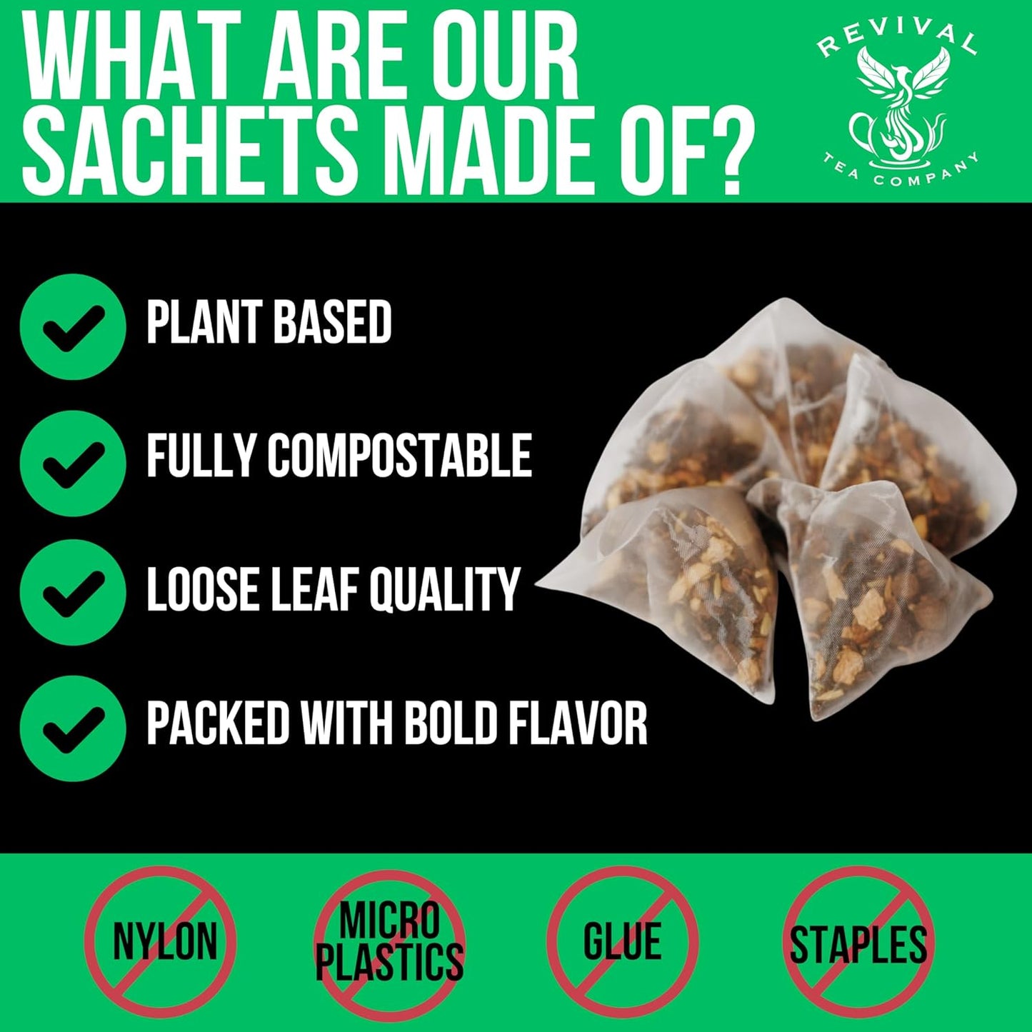 Revival Tea Company Blue Tea - Butterfly Pea Flower and Black Tea Blended with Other Herbal Tea Flavors - 24 Tea Bags