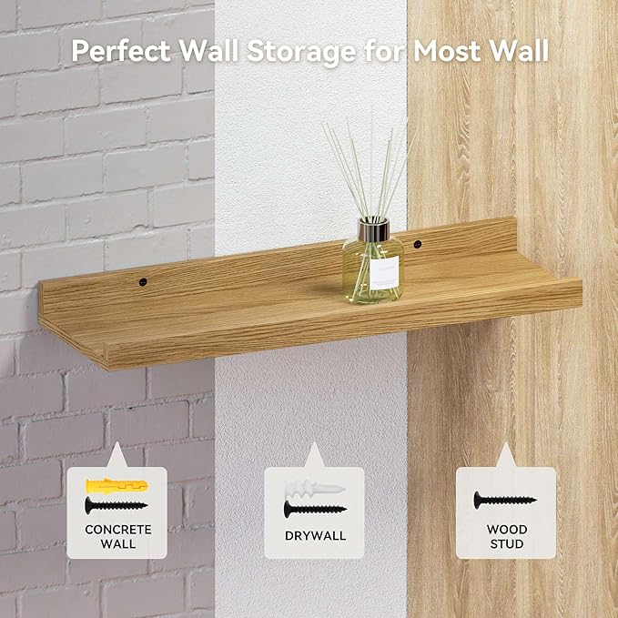 Boswillon Floating Shelves Set of 2, Modern Wall Shelves - Image 6