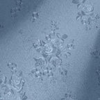 Erfoni 197"x17.7" Grey Blue Peel and Stick Wallpaper Thicken Floral Embossed by Erfoni