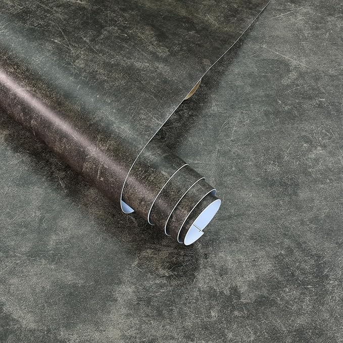3yecao 48"×197" Big Roll Long Size Dark Brown Tan Grey Concrete Wallpaper Peel - Image 9