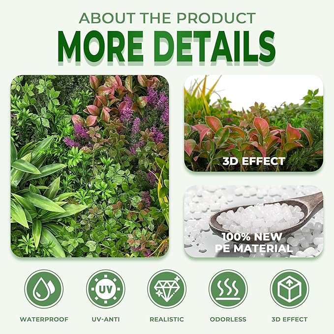 Artificial Grass Wall Roll Panels: 60''x120''Boxwood Hedge Panels, UV-Anti - Image 3