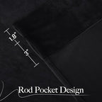NICETOWN Black Blackout Extra Long Velvet Curtains 120 inches Long - Image 9