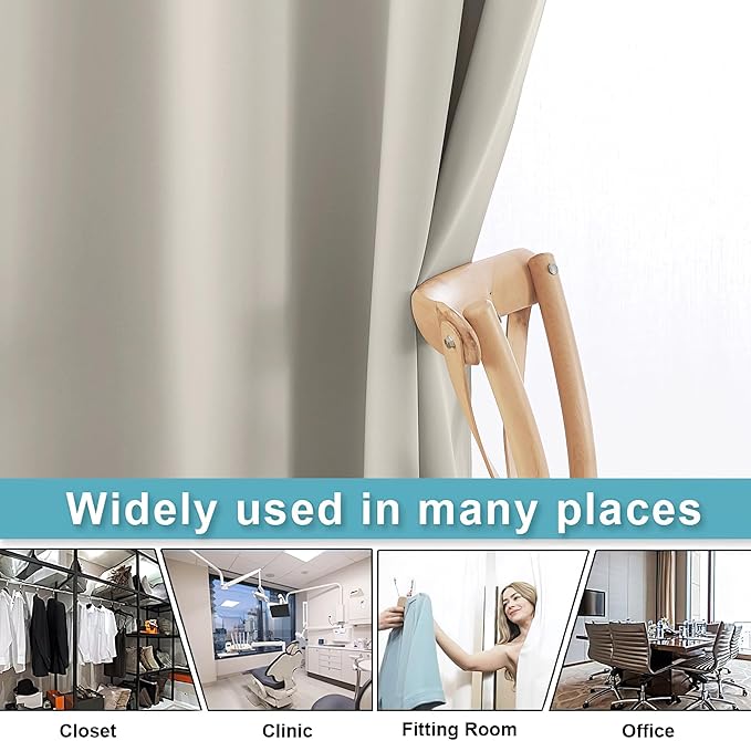 RYB HOME Blackout Curtains Soundproof Energy Saving Insulating Privacy Room - Image 5