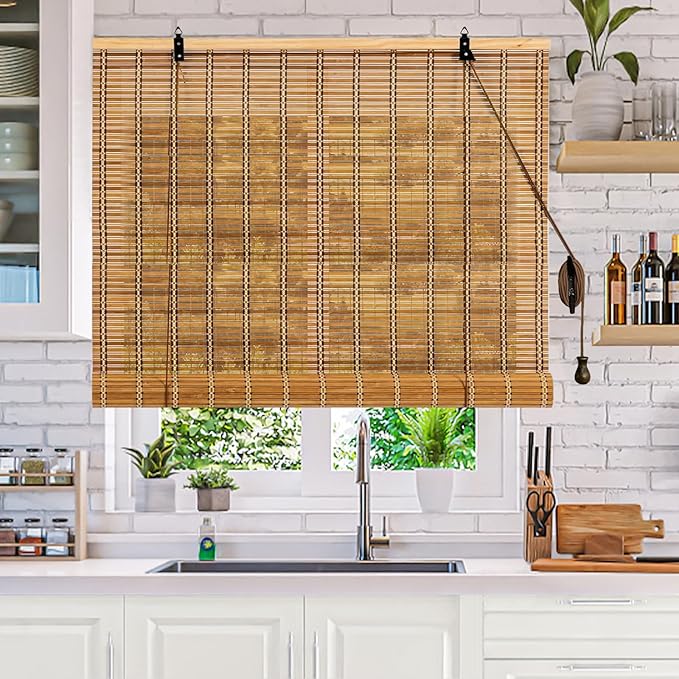 42x72 Inch Bamboo Blinds for Interior Windows, UV Protection Roman Bamboo - Image 3