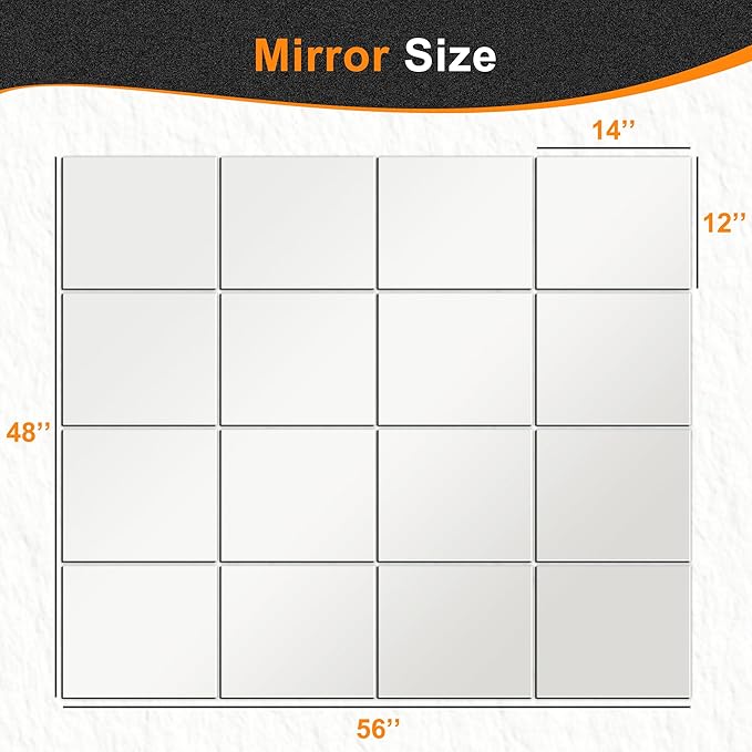 Delma Home Gym Mirror Tiles, Large Wall Mirror - Image 4
