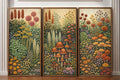 Framed Canvas Wall Art Set of 3 Vintage Botanical Mushroom Prints 12x16 Inch by NCYEL
