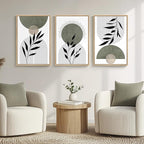 Framed Boho Sage Green Wall Art - Image 3