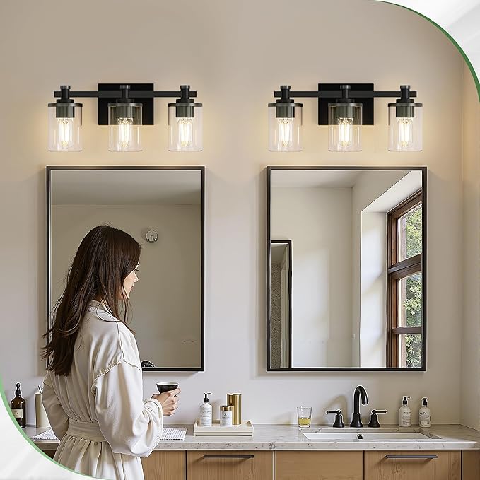 DORESshop 20 Inch Bathroom Light Fixtures, 3-Light Upgraded Matte Black - Image 6