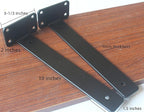 16 Pack - 10 inch Black Hidden L Shelf Bracket Iron Floating Shelf Brackets - Image 2