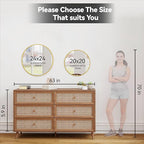 SCWF-GZ 24" Round Mirror Circle Wall Mounted Hanging or Against Wall Metal - Image 5