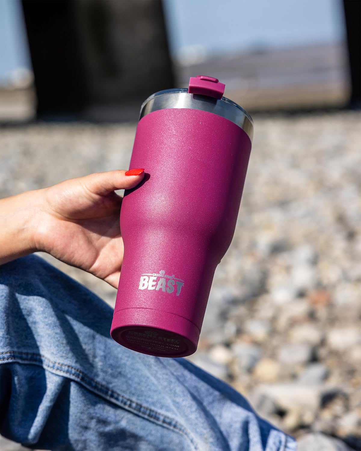 Beast 20 oz Tumbler Stainless Steel Vacuum Insulated Coffee Ice Cup Double Wall Travel Flask (Cranberry Red)