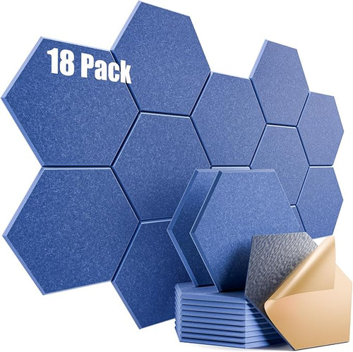 18 Pack Self-Adhesive Acoustic Panels 12" X 10" X 0.4" by Dailycooper
