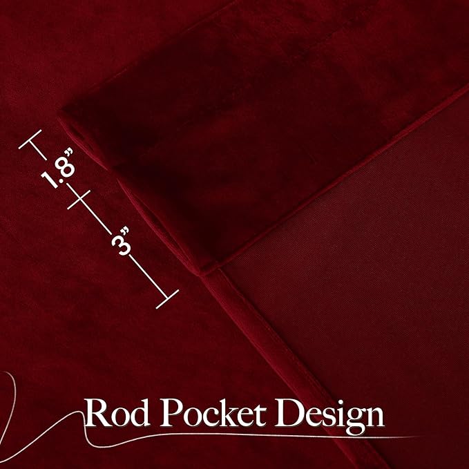 NICETOWN Christmas Red Velvet 108 inch Curtains and Drapes - Image 8