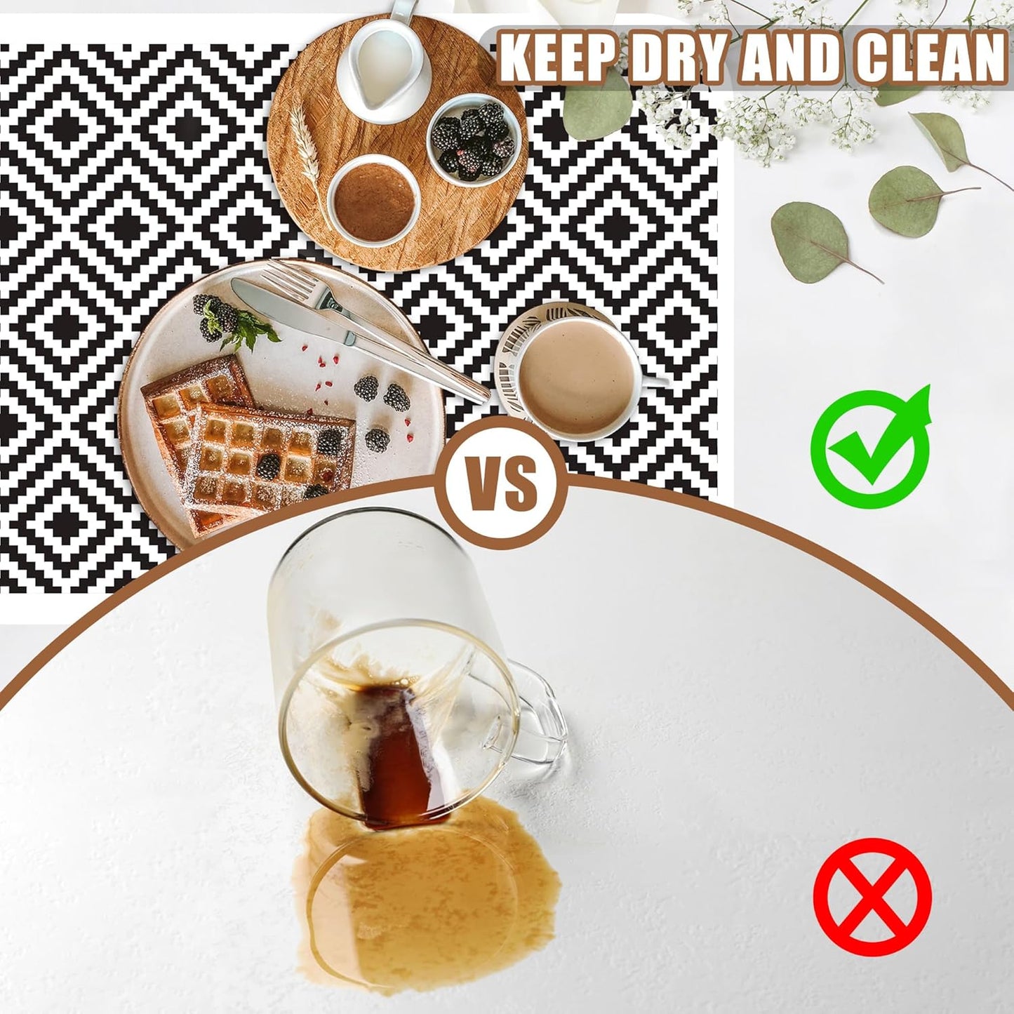 Dish Drying Mat Black and White Geometric Coffee Bar Mat for Countertop Absorbent Rubber Backed Hide Stain Dish Drainer Rack Pad Coffee Pot Espresso Machine Dining Room Decor 15.7 x 23.6 Inch