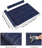 CRE8TIVE Wide Dark Blue Grasscloth Peel and Stick Wallpaper - Image 8