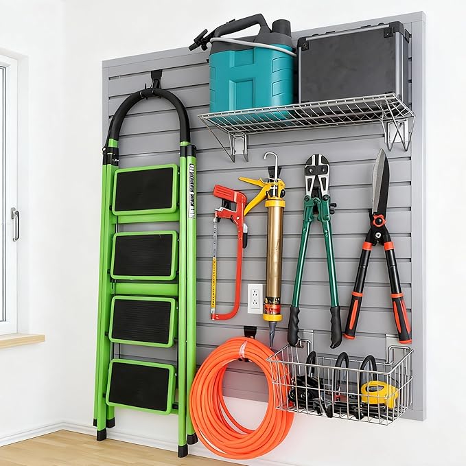 Yuzzy Slat Wall Paneling 4 x 4ft, Garage Slatwall Panel Wall Storage Systems - Image 3