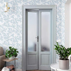 Ismoon Vintage Floral Peel and Stick Wallpaper White and Blue Wallpapaer - Image 5