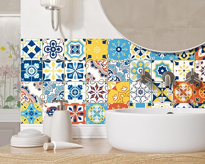 FLFK Wallpaper Border Tile Stickers Peel and Stick Wall Border - Image 5