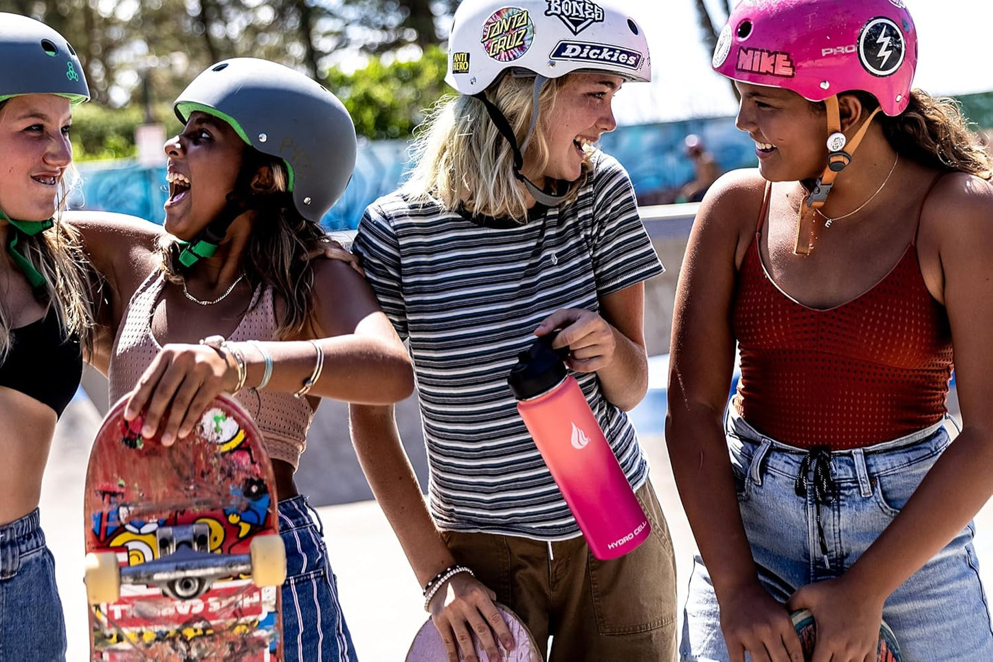 HYDRO CELL Stainless Steel Insulated Water Bottle with Straw - For Cold & Hot Drinks - Metal Vacuum Flask with Screw Cap and Modern Leakproof Sport Thermos for Adults (Coral/Punch 18oz)