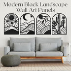 GALLERY GRACE Metal Wall Art Decor – 11" x 16", Office – Boho Minimalist Black - Image 5