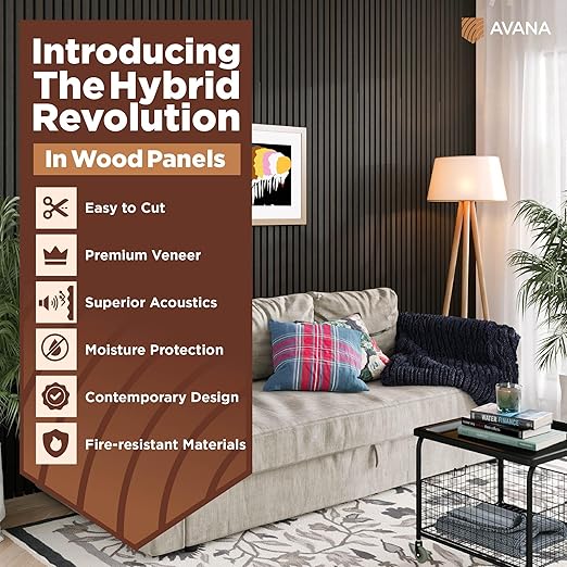 Avana Acoustic Wood Wall Panels – 93.2x11.25 Inch Panels – Fits 94x12 Layout – - Image 2