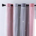 XiDi Curtains for Bedroom Decor, Rainbow Pink-Grey-52-90 - Image 2