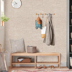 Amiya Grasscloth Khaki Wallpaper Peel and Stick Tan Faux Fabric Linen Contact - Image 5