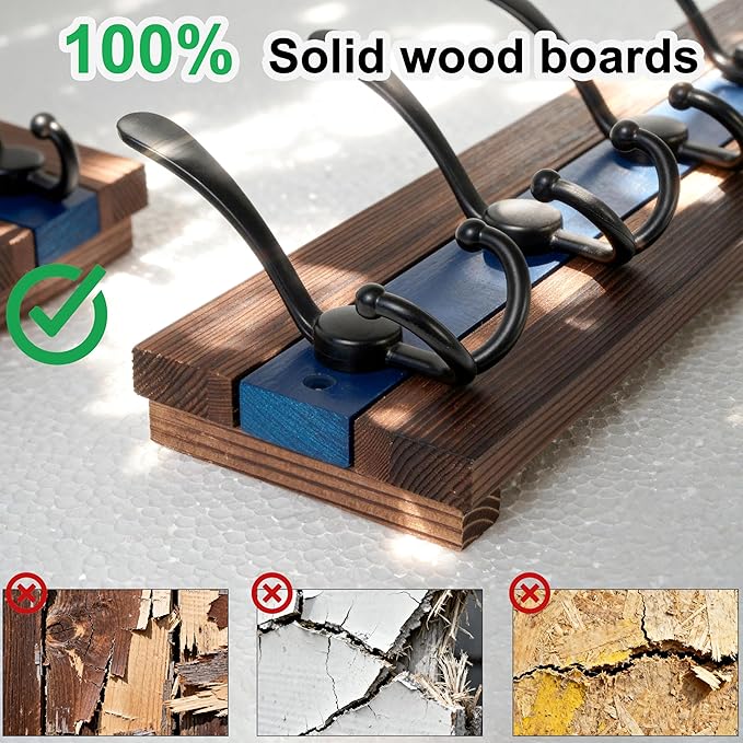 SKOLOO Rustic Wall Mounted Coat Rack - Image 7