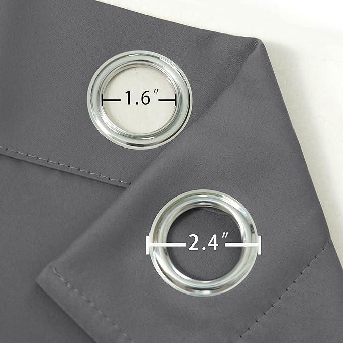 LEMOMO Grey Thermal Blackout Curtains/38 x 84 Inch/Set of 2 Panels Room - Image 6