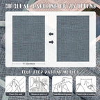 Amiya Grasscloth Wallpaper Blue Peel and Stick Faux Fabric Linen Contact Paper - Image 7