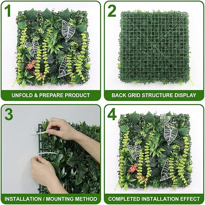 8 Pack 20"x20"Grass Wall Panels-Artificial Boxwood Panels - Image 4
