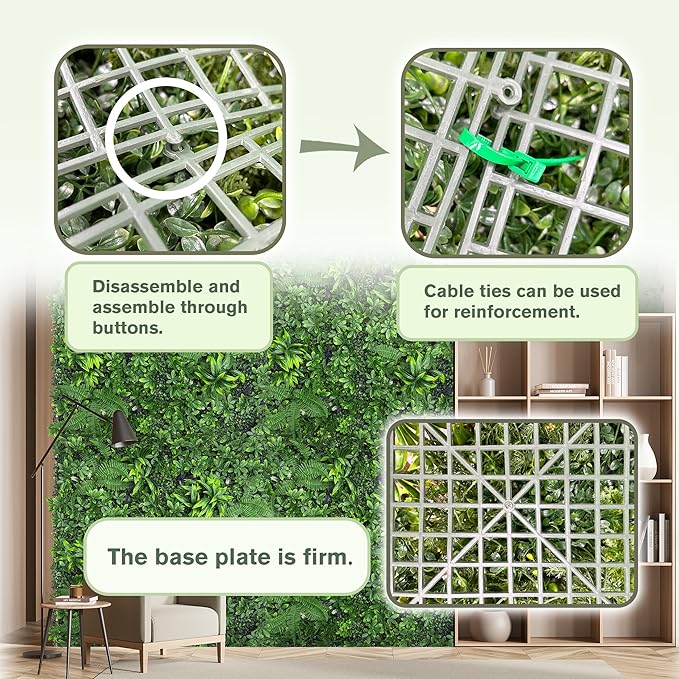 Artificial Green Boxwood Grass Wall Roll: 72"x144" UV Protected Ivy Privacy - Image 3