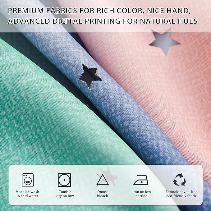 XiDi Pink Grey Girls Curtains for Bedroom, Childs Room Wall Decor Curtain - Image 3