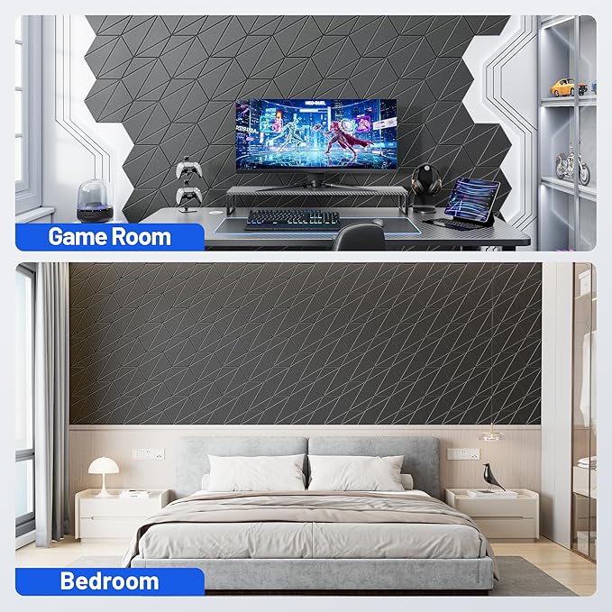 20 Pack Acoustic Panels with Self-Adhesive 12"X10"X0.4" Sound Proof Foam Panels - Image 7