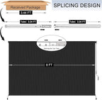 6'W x 8'H Black Patio Shades Roll up Outdoor Roller Shade Crank Wand Blind - Image 3