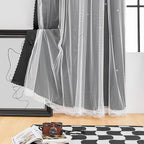 XiDi Curtains for Bedroom Decor, Rainbow Black 52/90/1 - Image 3