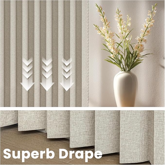 AJAZZ Blackout Accordion Door Curtain 98"x84" Cream White - Image 6