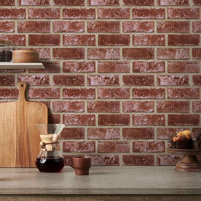 3D Peel and Stick Faux Brick Wall Panels 11.8" x 11.8" 10-Pack, Small - Image 7
