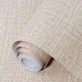 Khaki Grasscloth Peel and Stick Wallpaper 17.3"x1200" Faux Linen Textured by Uooar