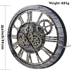 The B-Style Large Wall Clock 24 inch Moving Gear Wall Clock Oversized Vintage - Image 7