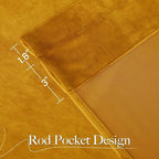 NICETOWN Warm Gold Velvet Curtains 84 inches Long, Room Darkening Drapes - Image 5