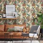 Boho Wallpaper Peel and Stick, Vintage Floral Contact Paper 17.5" x 118" - Image 3