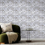 COMSTICKC 3D Gray-White Faux Brick Wall Stickers Peel and Stick Wall Covering - Image 6
