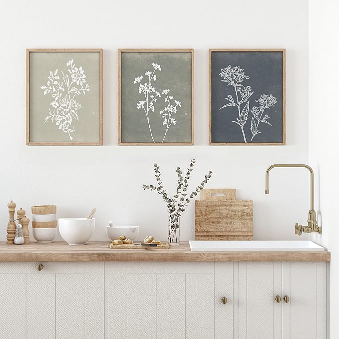 Framed Boho Wall Art Set of 4 for Wooded Minimalist Botanical Print Wall Art - Image 9