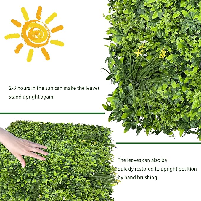 ODTORY Artificial Plant Wall Roll: 40X120 in UV-Anti Ivy Privacy Fence Screen - Image 7